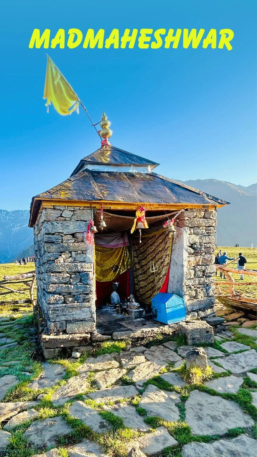 Budha Madmaheshwar temple with panoramic valley backdrop